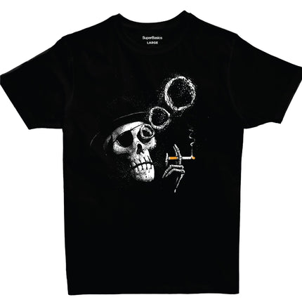 Smoking Skull | Premium SuperBasic Ghraphic T-Shirt - Premium Super Basic Cut T-Shirt - Unisex - Jobedu Jordan