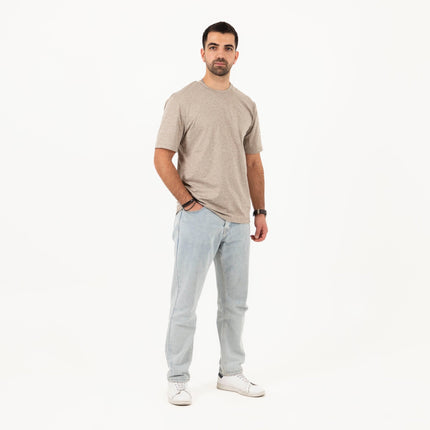 Taupe Heather | T-shirt Unisex Self - Rib - T-shirt Unisex Self - Rib - Jobedu Jordan