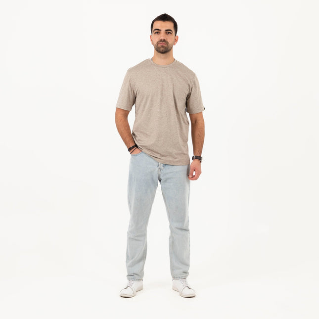 Taupe Heather | T-shirt Unisex Self - Rib - T-shirt Unisex Self - Rib - Jobedu Jordan