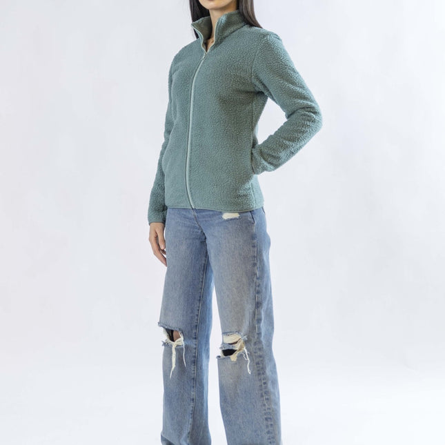 Teal | Women Superbasic Sherpa Jacket - Women Superbasic Sherpa Jacket - Jobedu Jordan