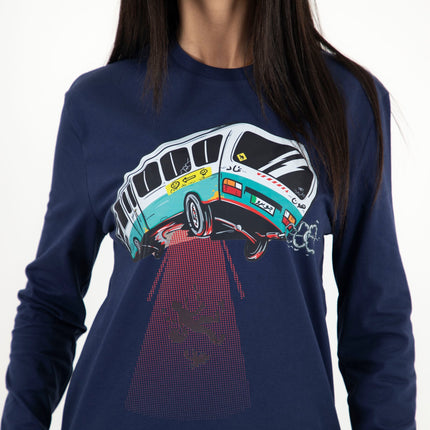 UFO Bus | Premium T-shirt Unisex Longsleeve Basic Cut - Premium T-shirt Unisex Longsleeve Basic Cut - Jobedu Jordan