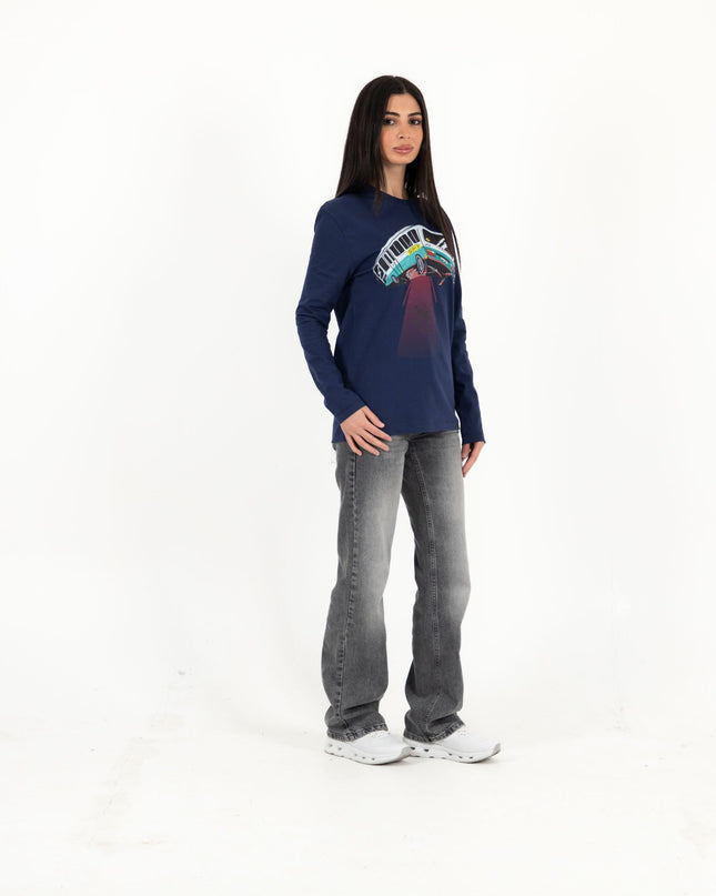 UFO Bus | Premium T-shirt Unisex Longsleeve Basic Cut - Premium T-shirt Unisex Longsleeve Basic Cut - Jobedu Jordan