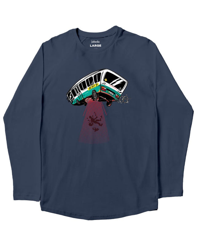 UFO Bus | Premium T-shirt Unisex Longsleeve Basic Cut - Premium T-shirt Unisex Longsleeve Basic Cut - Jobedu Jordan
