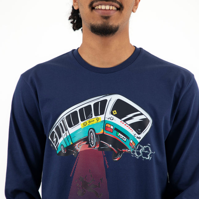 UFO Bus | Premium T-shirt Unisex Longsleeve Basic Cut - Premium T-shirt Unisex Longsleeve Basic Cut - Jobedu Jordan