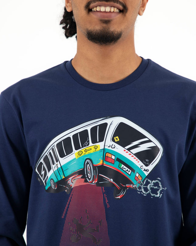 UFO Bus | Premium T-shirt Unisex Longsleeve Basic Cut - Premium T-shirt Unisex Longsleeve Basic Cut - Jobedu Jordan