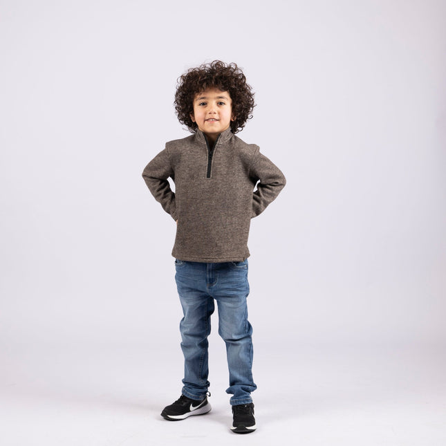 29 Carob | Kids Quarter Zip Sweater - Kids Quarter Zip Sweater - Jobedu Jordan