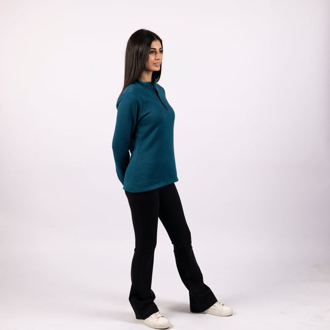 60 Blue Sapphire | Women Quarter Zip Sweater - Women Quarter Zip Sweater - Jobedu Jordan