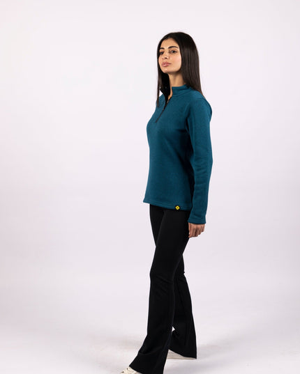 60 Blue Sapphire | Women Quarter Zip Sweater - Women Quarter Zip Sweater - Jobedu Jordan