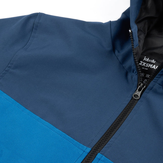 Aqua Blue - Navy Blue | Adult Hooded Winterproof Jacket - Jackets - Jobedu Jordan