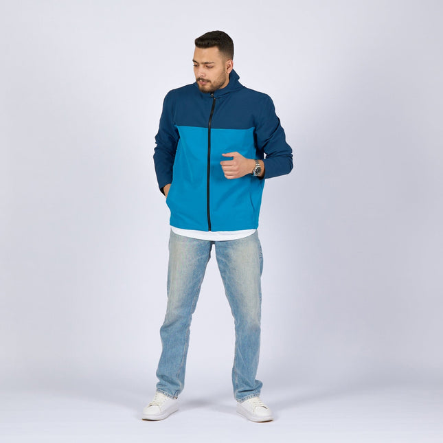 Aqua Blue - Navy Blue | Adult Hooded Winterproof Jacket - Jackets - Jobedu Jordan