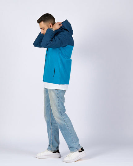 Aqua Blue - Navy Blue | Adult Hooded Winterproof Jacket - Jackets - Jobedu Jordan