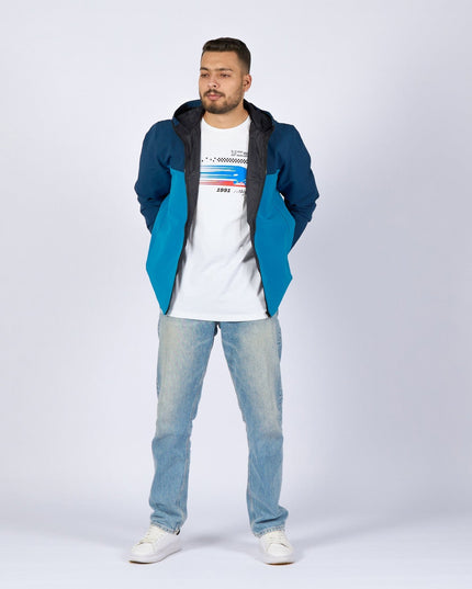 Aqua Blue - Navy Blue | Adult Hooded Winterproof Jacket - Jackets - Jobedu Jordan