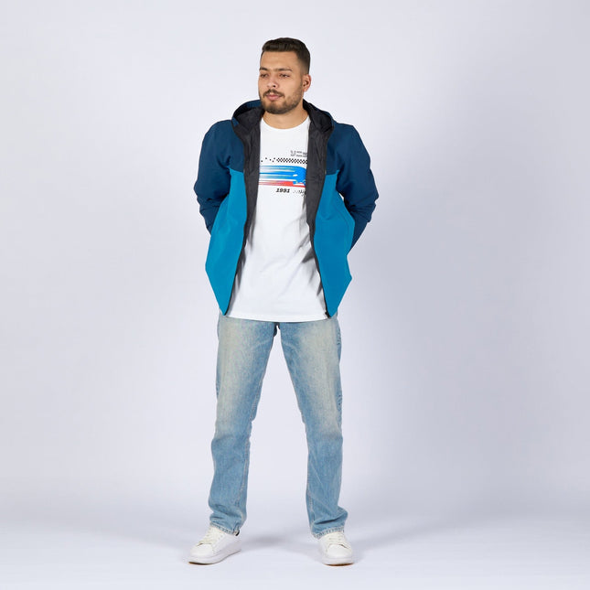 Aqua Blue - Navy Blue | Adult Hooded Winterproof Jacket - Jackets - Jobedu Jordan