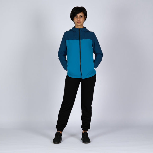 Aqua Blue - Navy Blue | Women Hooded Winterproof Jacket - Women's Jackets - Jobedu Jordan