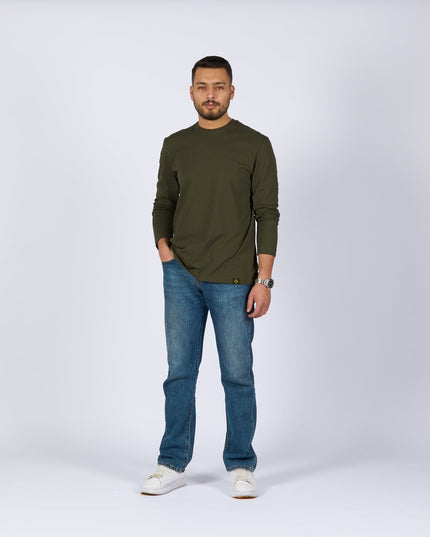 Army Green | Basic Adult Longsleeve Tshirt - Basic Adult Longsleeve Tshirt - Jobedu Jordan