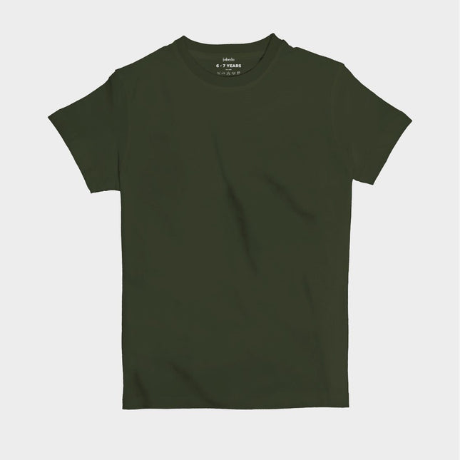 Army Green | Kid's Basic Cut T-shirt - Basic T-Shirt - Kids - Jobedu Jordan