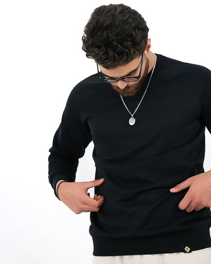 Basic - Black | Unisex Adult Light Tracksuit Sweatshirt - Basic - Unisex Light Tracksuit Sweatshirt - Jobedu Jordan