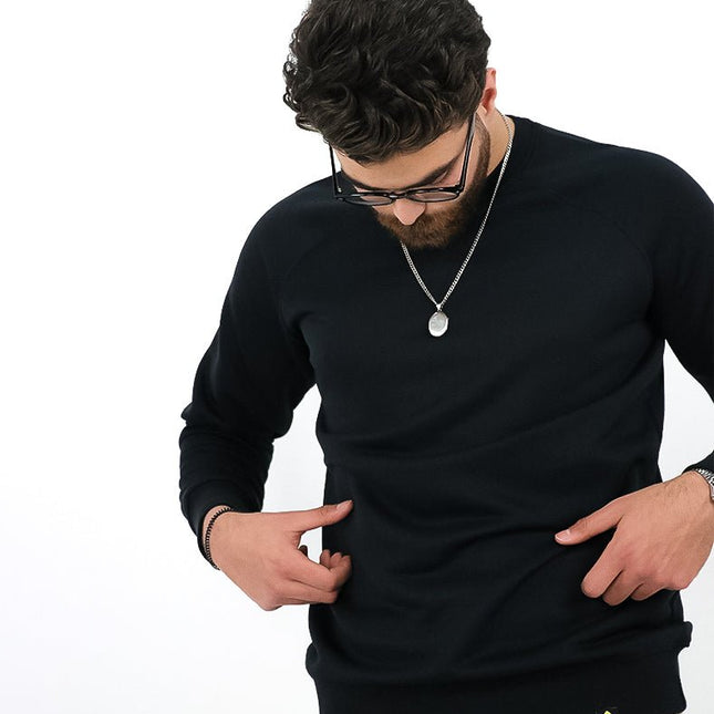 Basic - Black | Unisex Adult Light Tracksuit Sweatshirt - Basic - Unisex Light Tracksuit Sweatshirt - Jobedu Jordan