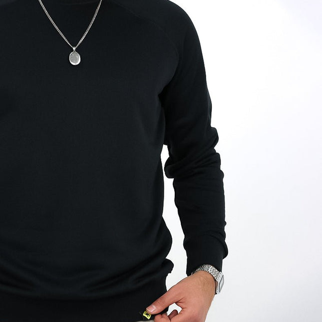 Basic - Black | Unisex Adult Light Tracksuit Sweatshirt - Basic - Unisex Light Tracksuit Sweatshirt - Jobedu Jordan