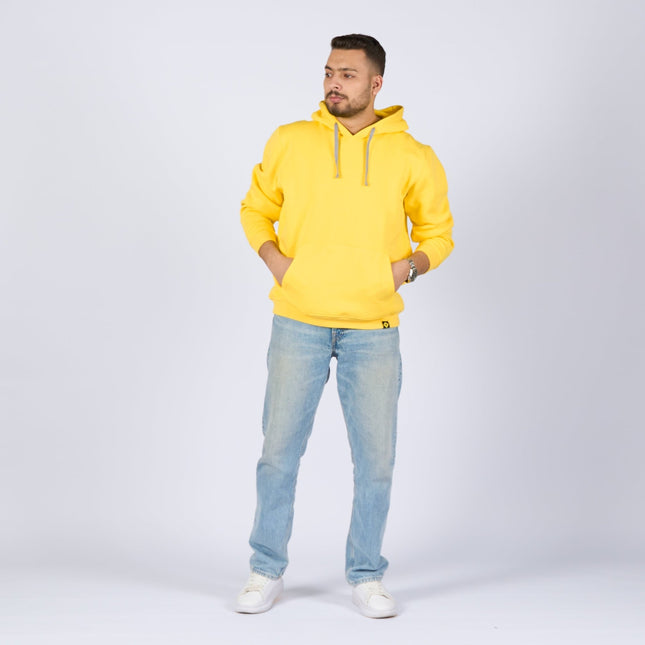 Basic - Lemon Yellow | Unisex Adult Light Hoodie - Basic Hoodie - Unisex - Jobedu Jordan