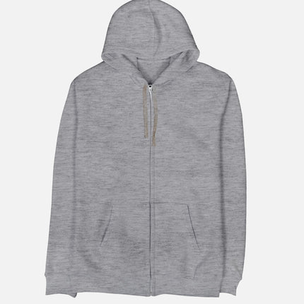 Basic - Medium Grey Melange | Unisex Adult Zipup - Basic Zipup - Unisex - Jobedu Jordan