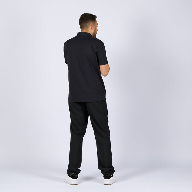 Black | Adult Short Sleeve Polo - Basic Polo T-Shirt - Jobedu Jordan
