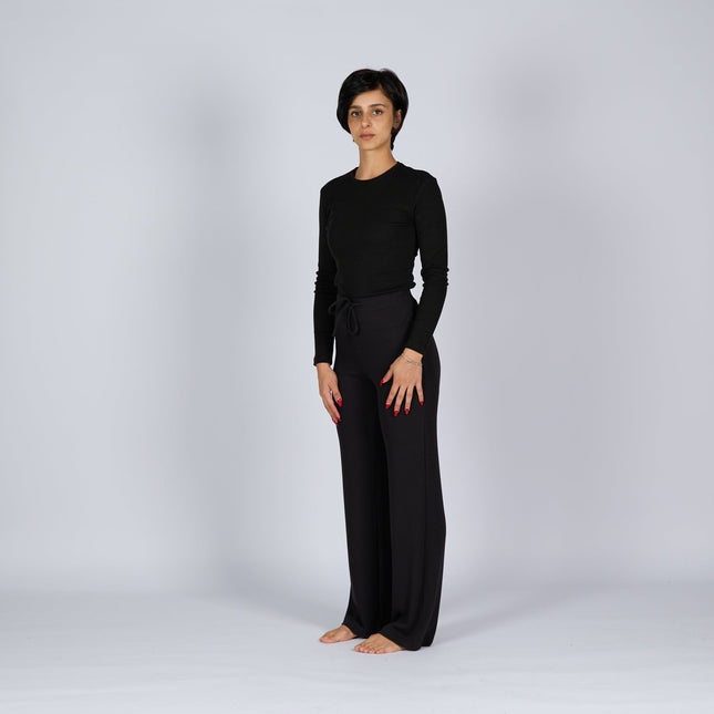 Black Soot | Women Ribbed Long Sleeve T-shirt - Ribbed Long Sleeve T-shirt - Jobedu Jordan