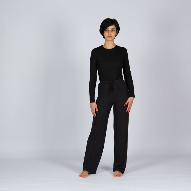 Black Soot | Women Ribbed Long Sleeve T-shirt - Ribbed Long Sleeve T-shirt - Jobedu Jordan