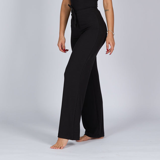Black Soot | Women Ribbed Wide Leg Lounge Pants - Women Ribbed Wide Leg Lounge Pants - Jobedu Jordan