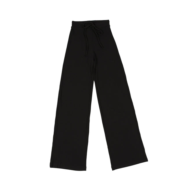 Black Soot | Women Ribbed Wide Leg Lounge Pants - Women Ribbed Wide Leg Lounge Pants - Jobedu Jordan