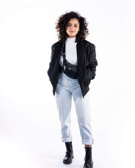 Black| Unisex Bomber Jacket - Unisex Bomber Jacket - Jobedu Jordan