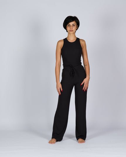 Black | Women Ribbed Tank Top T-Shirt - Ribbed Tank Top T- Shirt - Jobedu Jordan