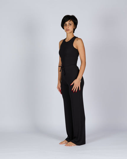 Black | Women Ribbed Tank Top T-Shirt - Ribbed Tank Top T- Shirt - Jobedu Jordan