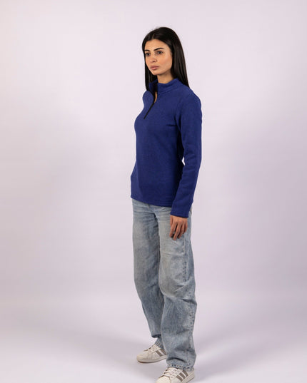 Braves Navy | Women Quarter Zip Sweater - Women Quarter Zip Sweater - Jobedu Jordan