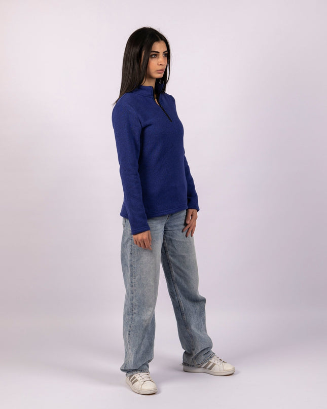 Braves Navy | Women Quarter Zip Sweater - Women Quarter Zip Sweater - Jobedu Jordan