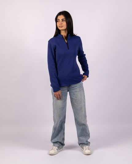 Braves Navy | Women Quarter Zip Sweater - Women Quarter Zip Sweater - Jobedu Jordan