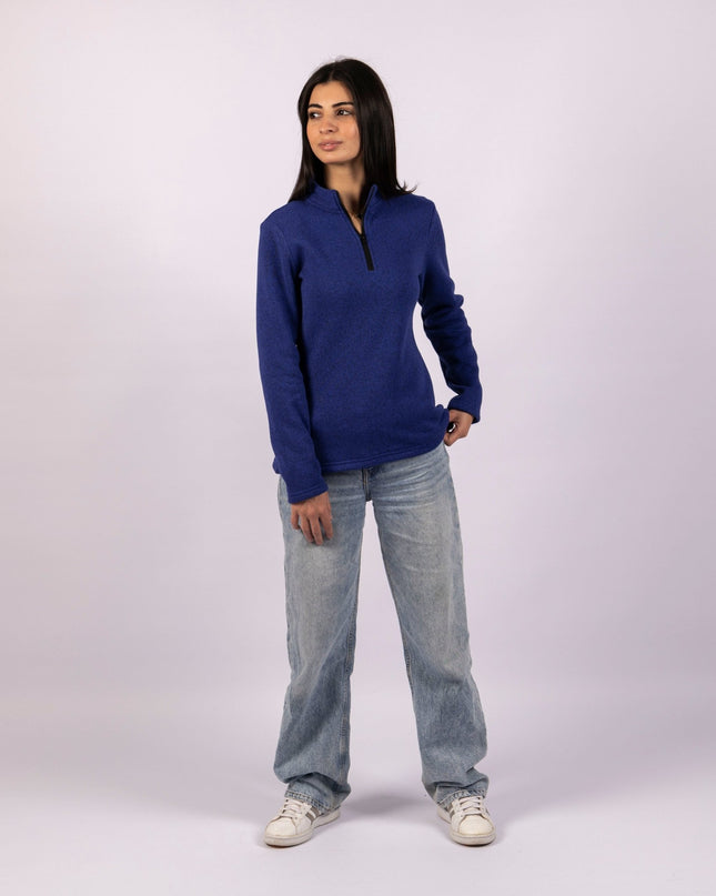 Braves Navy | Women Quarter Zip Sweater - Women Quarter Zip Sweater - Jobedu Jordan