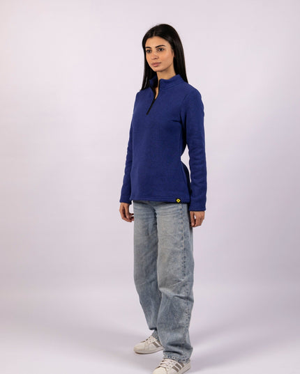 Braves Navy | Women Quarter Zip Sweater - Women Quarter Zip Sweater - Jobedu Jordan