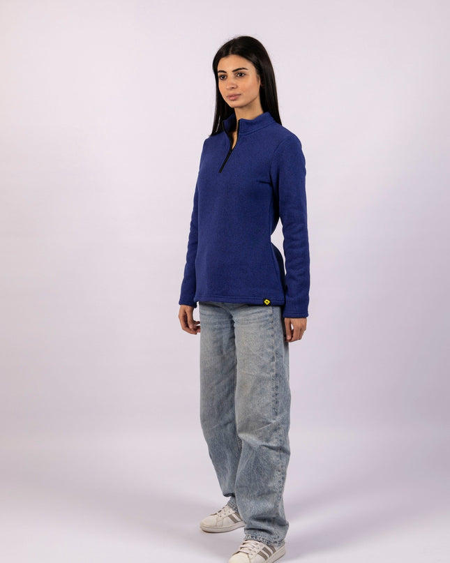 Braves Navy | Women Quarter Zip Sweater - Women Quarter Zip Sweater - Jobedu Jordan