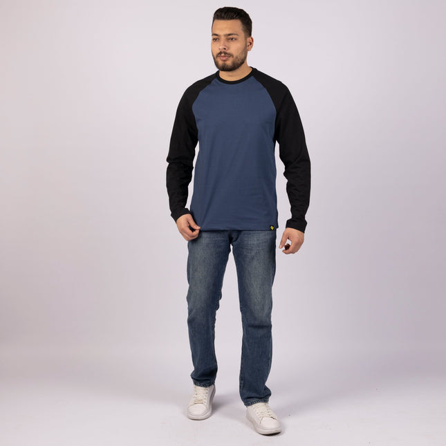 BURNT NAVY - BLACK | Adult Long Sleeve Baseball Tshirt - Adult Long Sleeve Baseball Tshirt - Jobedu Jordan