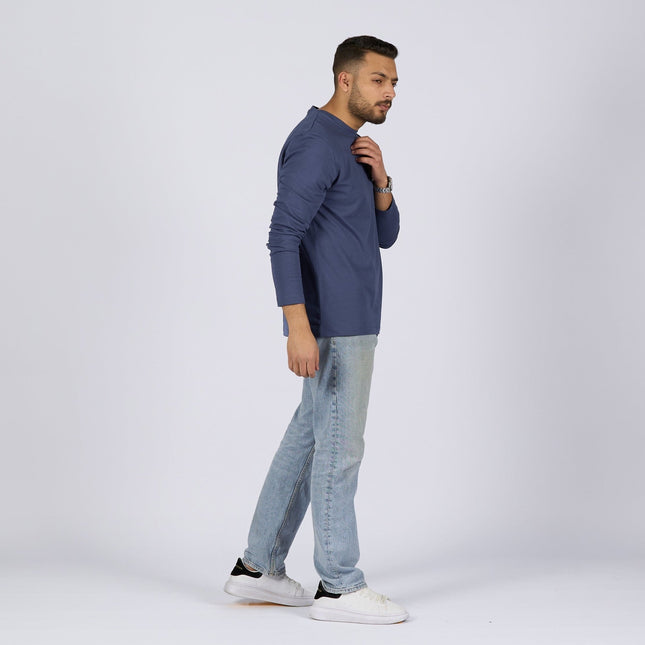 Burnt Navy Blue | Basic Adult Longsleeve Tshirt - Basic Adult Longsleeve Tshirt - Jobedu Jordan