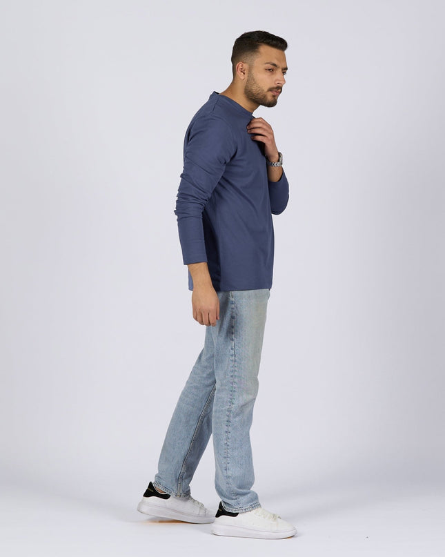 Burnt Navy Blue | Basic Adult Longsleeve Tshirt - Basic Adult Longsleeve Tshirt - Jobedu Jordan