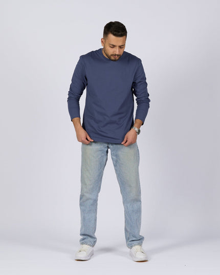 Burnt Navy Blue | Basic Adult Longsleeve Tshirt - Basic Adult Longsleeve Tshirt - Jobedu Jordan