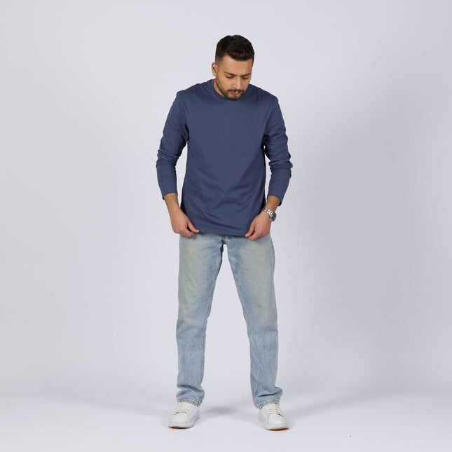 Burnt Navy Blue | Basic Adult Longsleeve Tshirt - Basic Adult Longsleeve Tshirt - Jobedu Jordan