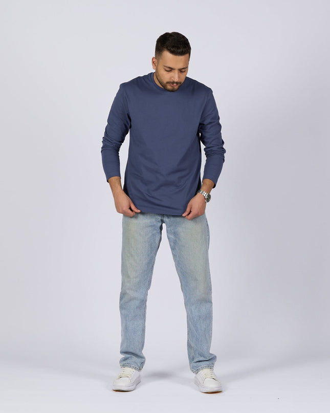 Burnt Navy Blue | Basic Adult Longsleeve Tshirt - Basic Adult Longsleeve Tshirt - Jobedu Jordan