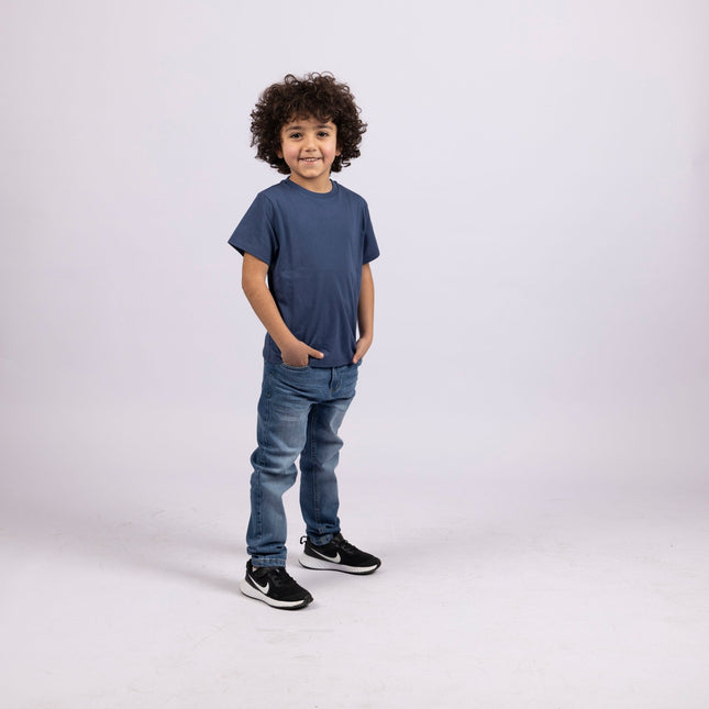 Burnt Navy Blue | Kid's Basic Cut T-shirt - Basic T-Shirt - Kids - Jobedu Jordan