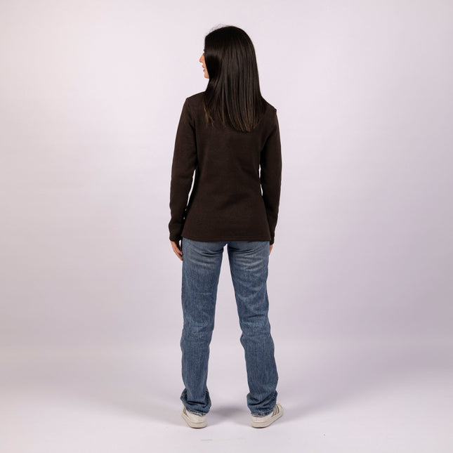 Carob | Women Quarter Zip Sweater - Women Quarter Zip Sweater - Jobedu Jordan