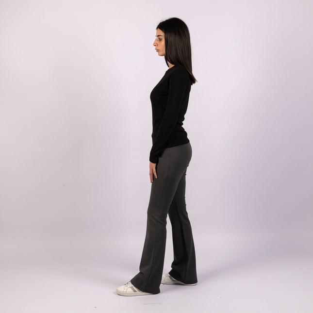 Charcoal Heather | Women Flare Leggings - Women Flare Leggings - Jobedu Jordan