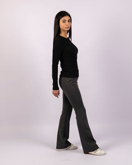 Charcoal Heather | Women Flare Leggings - Women Flare Leggings - Jobedu Jordan