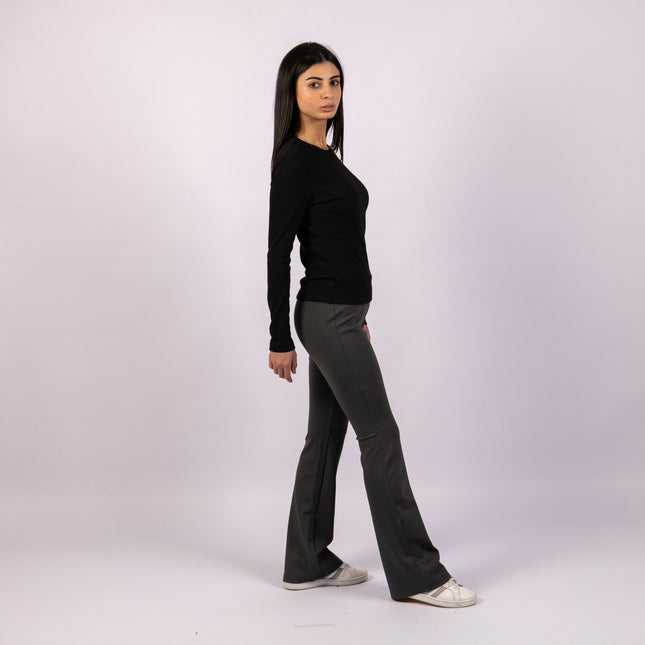 Charcoal Heather | Women Flare Leggings - Women Flare Leggings - Jobedu Jordan